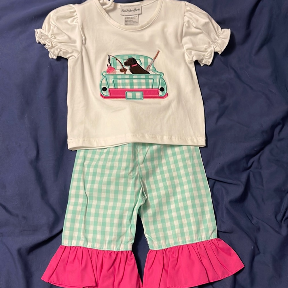 Sweet Southern Smocks 9M Hunting Girls Pants Set